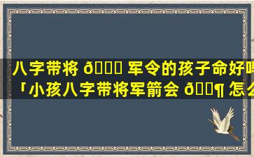 八字带将 🍀 军令的孩子命好吗「小孩八字带将军箭会 🐶 怎么样」